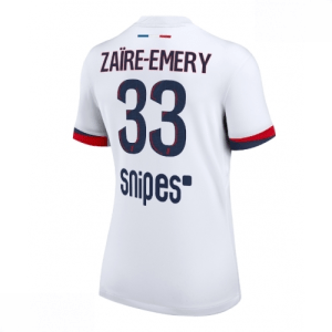 Echipament fotbal Paris Saint-Germain Warren Zaire-Emery #33 Tricou Deplasare 2025-26 pentru femei mânecă scurtă