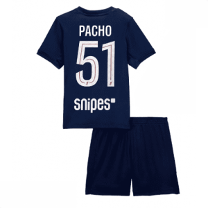 Echipament fotbal Paris Saint-Germain PSG Willian Pacho #51 Tricou Acasa 2025-26 pentru copii + pantaloni scurți
