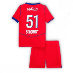 Echipament fotbal Paris Saint-Germain PSG Willian Pacho #51 Tricou Treilea 2025-26 pentru copii + pantaloni scurți