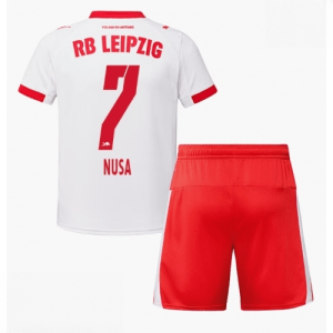 Echipament fotbal RB Leipzig Antonio Nusa #7 Tricou Acasa 2025-26 pentru copii şi pantaloni