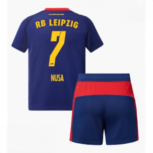 Echipament fotbal RB Leipzig Antonio Nusa #7 Tricou Deplasare 2025-26 pentru copii şi pantaloni