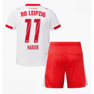 Echipament fotbal RB Leipzig Conrad Harder #11 Tricou Acasa 2025-26 pentru copii şi pantaloni