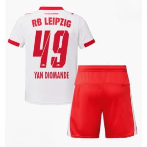 Echipament fotbal RB Leipzig Yan Diomande #49 Tricou Acasa 2025-26 pentru copii şi pantaloni