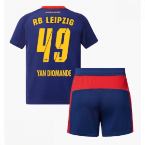 Echipament fotbal RB Leipzig Yan Diomande #49 Tricou Deplasare 2025-26 pentru copii şi pantaloni