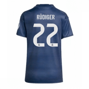 Echipament fotbal Real Madrid Antonio Rudiger #22 Tricou Deplasare 2025-26 pentru femei mânecă scurtă