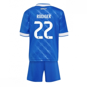 Echipament fotbal Real Madrid Antonio Rudiger #22 Tricou Treilea 2025-26 pentru copii tricou + pantaloni scurți