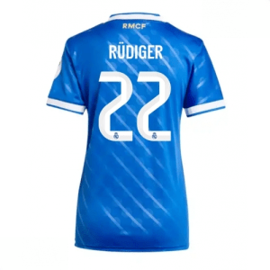 Echipament fotbal Real Madrid Antonio Rudiger #22 Tricou Treilea 2025-26 pentru femei mânecă scurtă