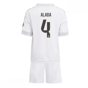 Echipament fotbal Real Madrid David Alaba #4 Tricou Acasa 2025-26 pentru copii tricou + pantaloni scurți