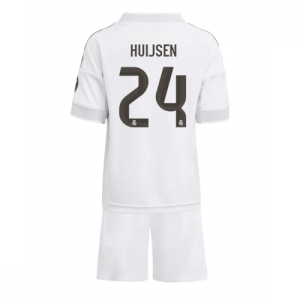 Echipament fotbal Real Madrid Dean Huijsen #24 Tricou Acasa 2025-26 pentru copii tricou + pantaloni scurți