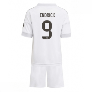 Echipament fotbal Real Madrid Endrick #9 Tricou Acasa 2025-26 pentru copii tricou + pantaloni scurți