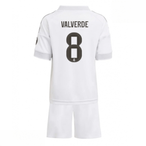 Echipament fotbal Real Madrid Federico Valverde #8 Tricou Acasa 2025-26 pentru copii tricou + pantaloni scurți