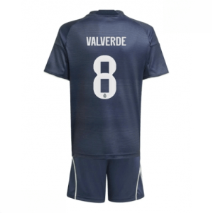 Echipament fotbal Real Madrid Federico Valverde #8 Tricou Deplasare 2025-26 pentru copii tricou + pantaloni scurți
