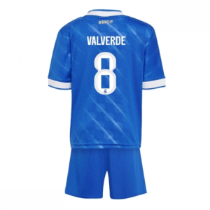 Echipament fotbal Real Madrid Federico Valverde #8 Tricou Treilea 2025-26 pentru copii tricou + pantaloni scurți