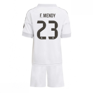 Echipament fotbal Real Madrid Ferland Mendy #23 Tricou Acasa 2025-26 pentru copii tricou + pantaloni scurți