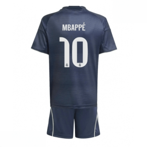 Echipament fotbal Real Madrid Kylian Mbappe #10 Tricou Deplasare 2025-26 pentru copii tricou + pantaloni scurți