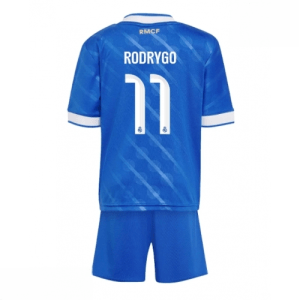 Echipament fotbal Real Madrid Rodrygo Goes #11 Tricou Treilea 2025-26 pentru copii tricou + pantaloni scurți