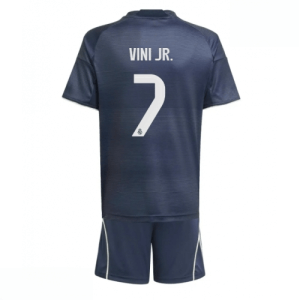 Echipament fotbal Real Madrid Vinicius Junior #7 Tricou Deplasare 2025-26 pentru copii tricou + pantaloni scurți