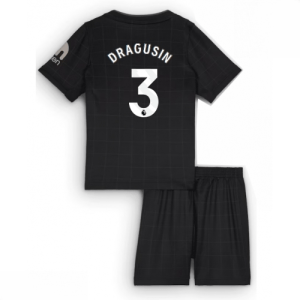 Echipament fotbal copii Tottenham Hotspur Radu Dragusin #3 Tricou Deplasare 2025-26 tricou și pantaloni