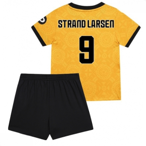 Echipament fotbal Wolves Jorgen Strand Larsen #9 Tricou Acasa 2025-26 pentru copii tricou și pantaloni