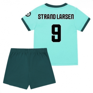 Echipament fotbal Wolves Jorgen Strand Larsen #9 Tricou Deplasare 2025-26 pentru copii tricou și pantaloni