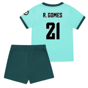 Echipament fotbal Wolves Rodrigo Gomes #21 Tricou Deplasare 2025-26 pentru copii tricou și pantaloni
