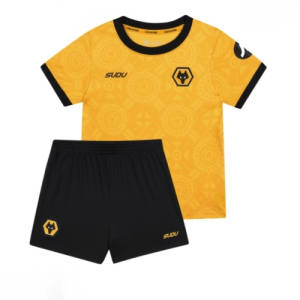 Echipament fotbal Wolves Tricou Acasa 2025-26 pentru copii tricou și pantaloni