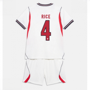 Echipament fotbal Anglia Declan Rice #4 Tricou Acasa Mondial 2026 pentru copii şi pantaloni