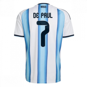 Echipament fotbal Argentina Rodrigo De Paul #7 Tricou Acasa Mondial 2026 maneca scurta