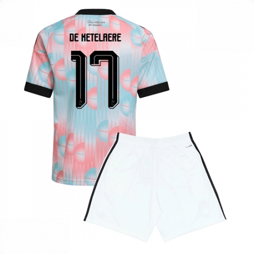 Echipament fotbal Belgia Charles De Ketelaere #17 Tricou Deplasare Mondial 2026 pentru copii şi pantaloni 1 Echipament fotbal Belgia Charles De Ketelaere #17 Tricou Deplasare Mondial 2026 pentru copii şi pantaloni
