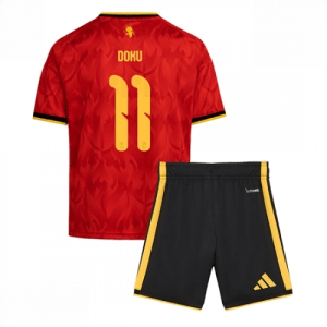 Echipament fotbal Belgia Jeremy Doku #11 Tricou Acasa Mondial 2026 pentru copii şi pantaloni