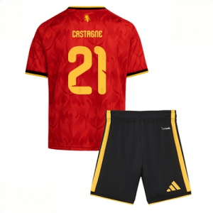 Echipament fotbal Belgia Timothy Castagne #21 Tricou Acasa Mondial 2026 pentru copii şi pantaloni