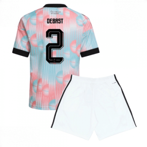 Echipament fotbal Belgia Zeno Debast #2 Tricou Deplasare Mondial 2026 pentru copii şi pantaloni