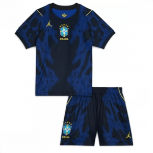 Echipament fotbal Brazilia Tricou Deplasare Mondial 2026 pentru copii şi pantaloni