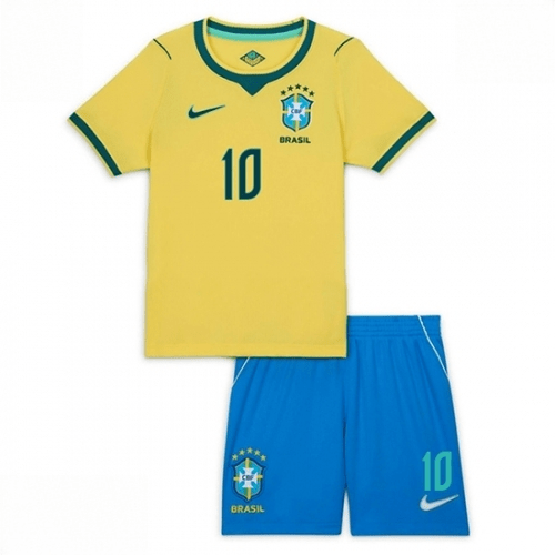Echipament fotbal Brazilia Vinicius Junior #10 Tricou Acasa Mondial 2026 pentru copii şi pantaloni 2 Echipament fotbal Brazilia Vinicius Junior #10 Tricou Acasa Mondial 2026 pentru copii şi pantaloni - imagine 2