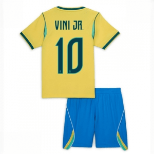Echipament fotbal Brazilia Vinicius Junior #10 Tricou Acasa Mondial 2026 pentru copii şi pantaloni