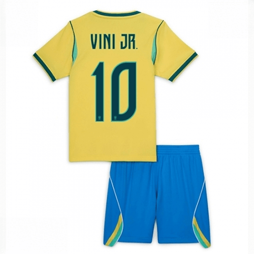 Echipament fotbal Brazilia Vinicius Junior #10 Tricou Acasa Mondial 2026 pentru copii şi pantaloni 1 Echipament fotbal Brazilia Vinicius Junior #10 Tricou Acasa Mondial 2026 pentru copii şi pantaloni
