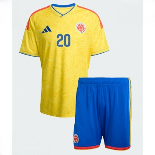 Echipament fotbal Columbia Juan Fernando Quintero #20 Tricou Acasa Mondial 2026 pentru copii şi pantaloni 2 Echipament fotbal Columbia Juan Fernando Quintero #20 Tricou Acasa Mondial 2026 pentru copii şi pantaloni - imagine 2