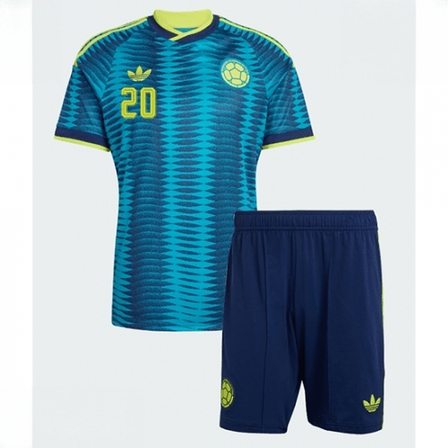 Echipament fotbal Columbia Juan Fernando Quintero #20 Tricou Deplasare Mondial 2026 pentru copii şi pantaloni 2 Echipament fotbal Columbia Juan Fernando Quintero #20 Tricou Deplasare Mondial 2026 pentru copii şi pantaloni - imagine 2