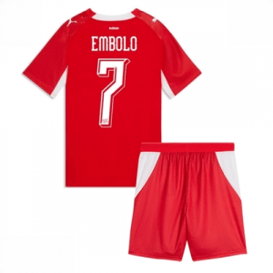 Home 12 Echipament fotbal Elveția Breel Embolo #7 Tricou Acasa Mondial 2026 pentru copii şi pantaloni