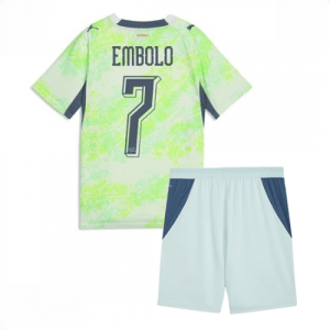 Home 11 Echipament fotbal Elveția Breel Embolo #7 Tricou Deplasare Mondial 2026 pentru copii şi pantaloni