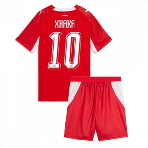 Echipament fotbal Elveția Granit Xhaka #10 Tricou Acasa Mondial 2026 pentru copii şi pantaloni