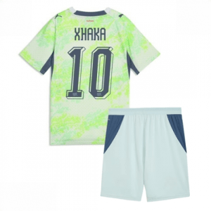 Echipament fotbal Elveția Granit Xhaka #10 Tricou Deplasare Mondial 2026 pentru copii şi pantaloni