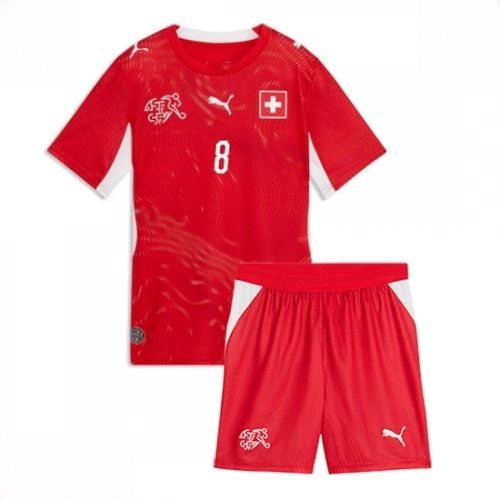 Echipament fotbal Elveția Remo Freuler #8 Tricou Acasa Mondial 2026 pentru copii şi pantaloni 2 Echipament fotbal Elveția Remo Freuler #8 Tricou Acasa Mondial 2026 pentru copii şi pantaloni - imagine 2