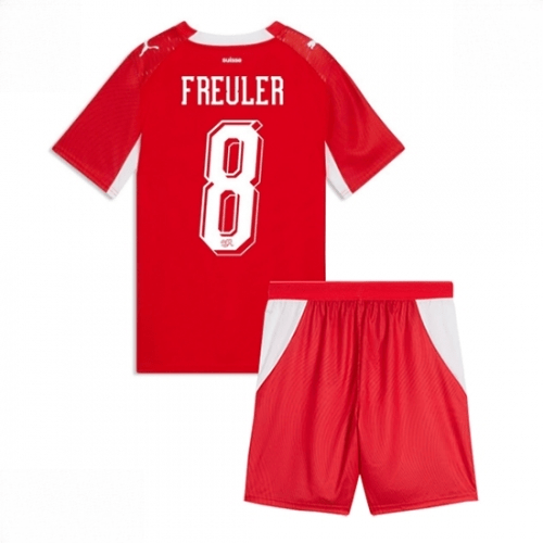 Echipament fotbal Elveția Remo Freuler #8 Tricou Acasa Mondial 2026 pentru copii şi pantaloni 1 Echipament fotbal Elveția Remo Freuler #8 Tricou Acasa Mondial 2026 pentru copii şi pantaloni
