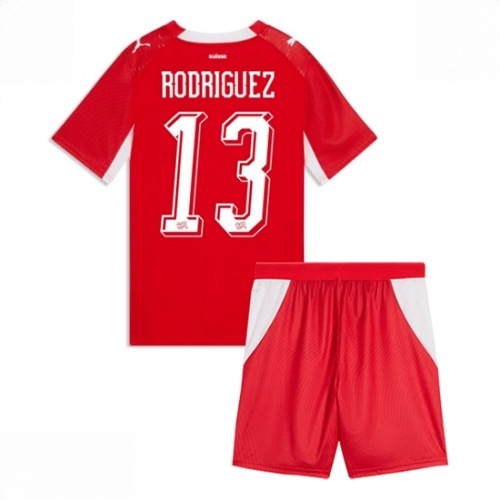 Echipament fotbal Elveția Ricardo Rodriguez #13 Tricou Acasa Mondial 2026 pentru copii şi pantaloni 1 Echipament fotbal Elveția Ricardo Rodriguez #13 Tricou Acasa Mondial 2026 pentru copii şi pantaloni