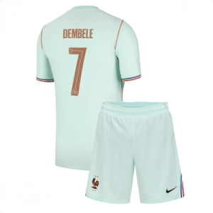 Echipament fotbal Franța Ousmane Dembele #7 Tricou Deplasare Mondial 2026 pentru copii şi pantaloni