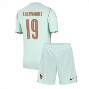 Echipament fotbal Franța Theo Hernandez #19 Tricou Deplasare Mondial 2026 pentru copii şi pantaloni