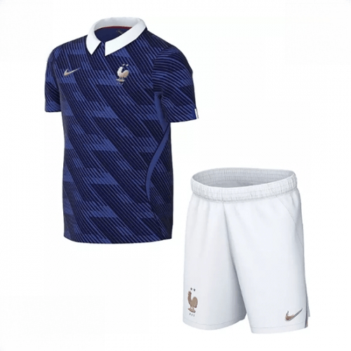 Echipament fotbal Franța Tricou Acasa Mondial 2026 pentru copii şi pantaloni 1 Echipament fotbal Franța Tricou Acasa Mondial 2026 pentru copii şi pantaloni