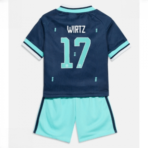 Echipament fotbal Germania Florian Wirtz #17 Tricou Deplasare Mondial 2026 pentru copii şi pantaloni