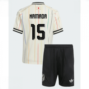 Echipament fotbal Japonia Daichi Kamada #15 Tricou Deplasare Mondial 2026 pentru copii şi pantaloni